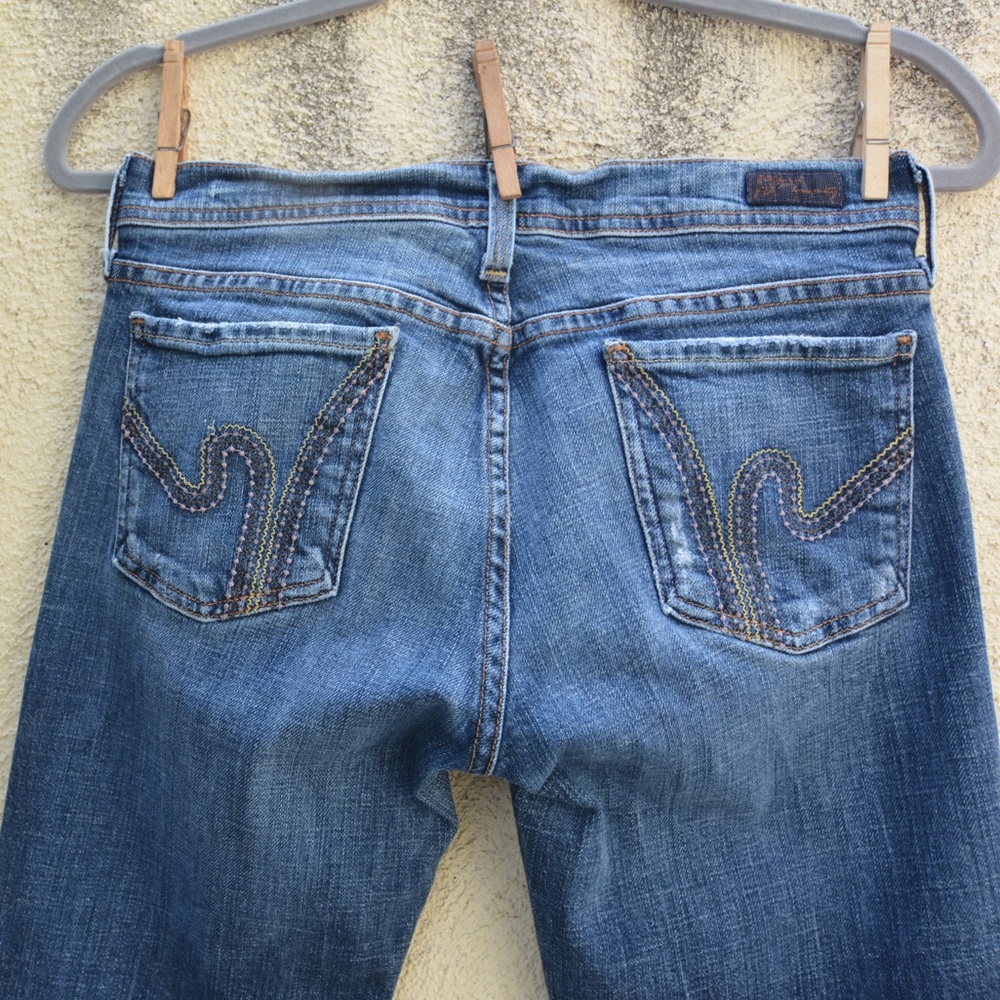 🟢7 for all Mankind low waist flare stretch jeans